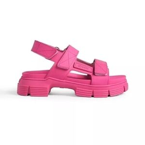 Ganni Pink Sporty Platform Sandals